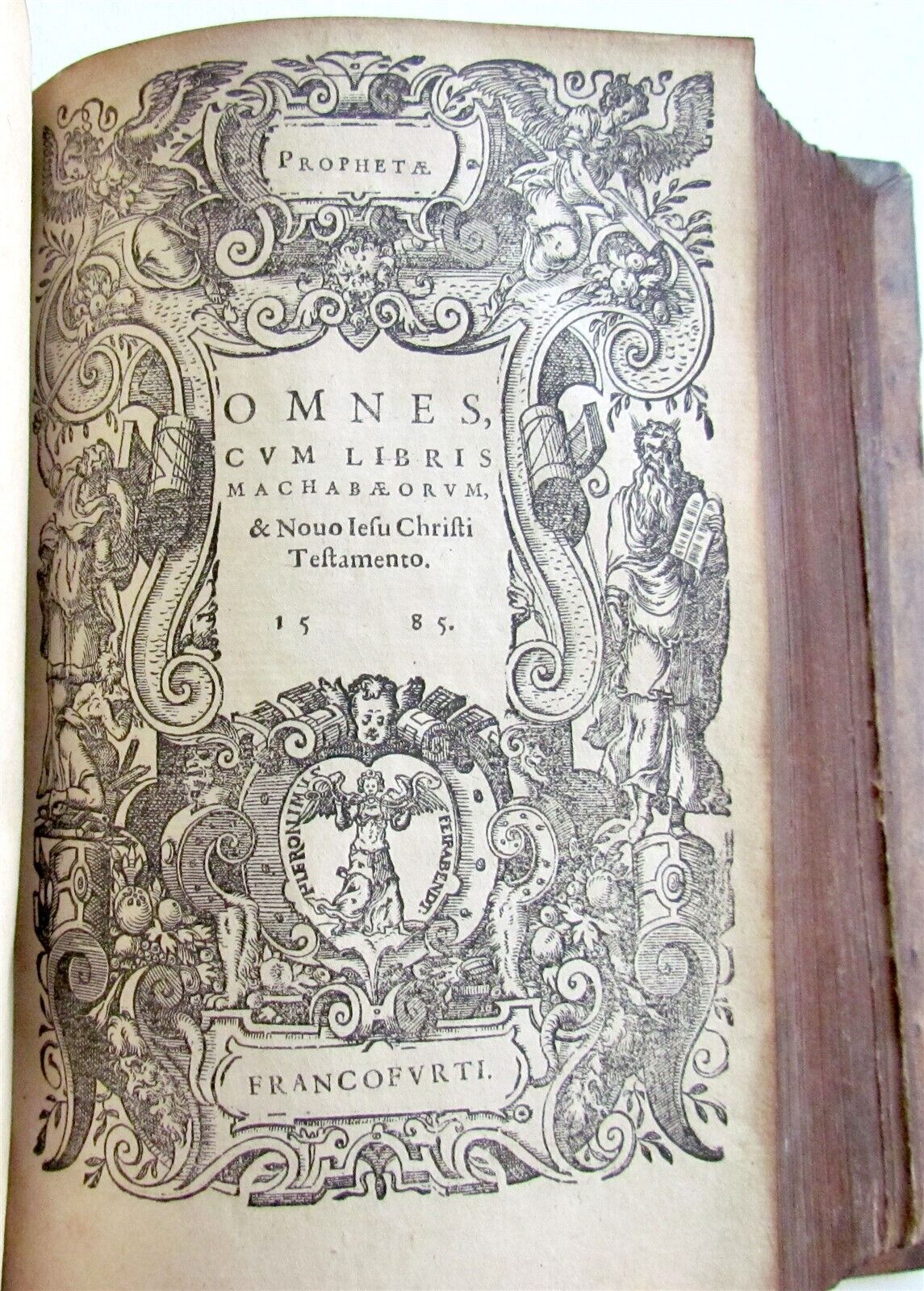 1585 BIBLE ILLUSTRATED Jost Amman & Virgil Solis BIBLIA SACRA antique PIGSKIN