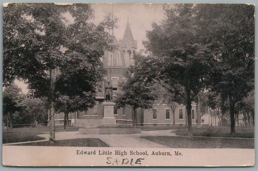 AUBURN ME EDWARD LITTLE HIGH SCHOOL ANTIQUE POSTCARD