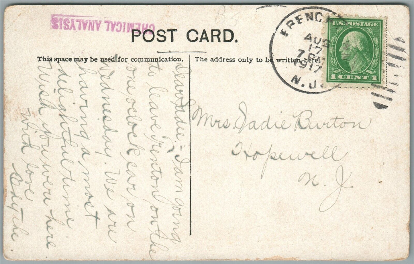 FRENCHTOWN NJ THIRD STREET ANTIQUE POSTCARD