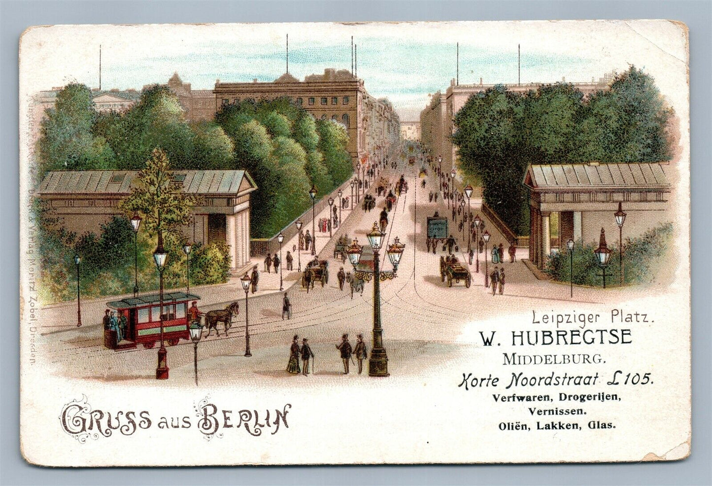 BERLIN GERMANY W.HUBREGTSE MIDDELBURG ADVERTISING ANTIQUE POSTCARD