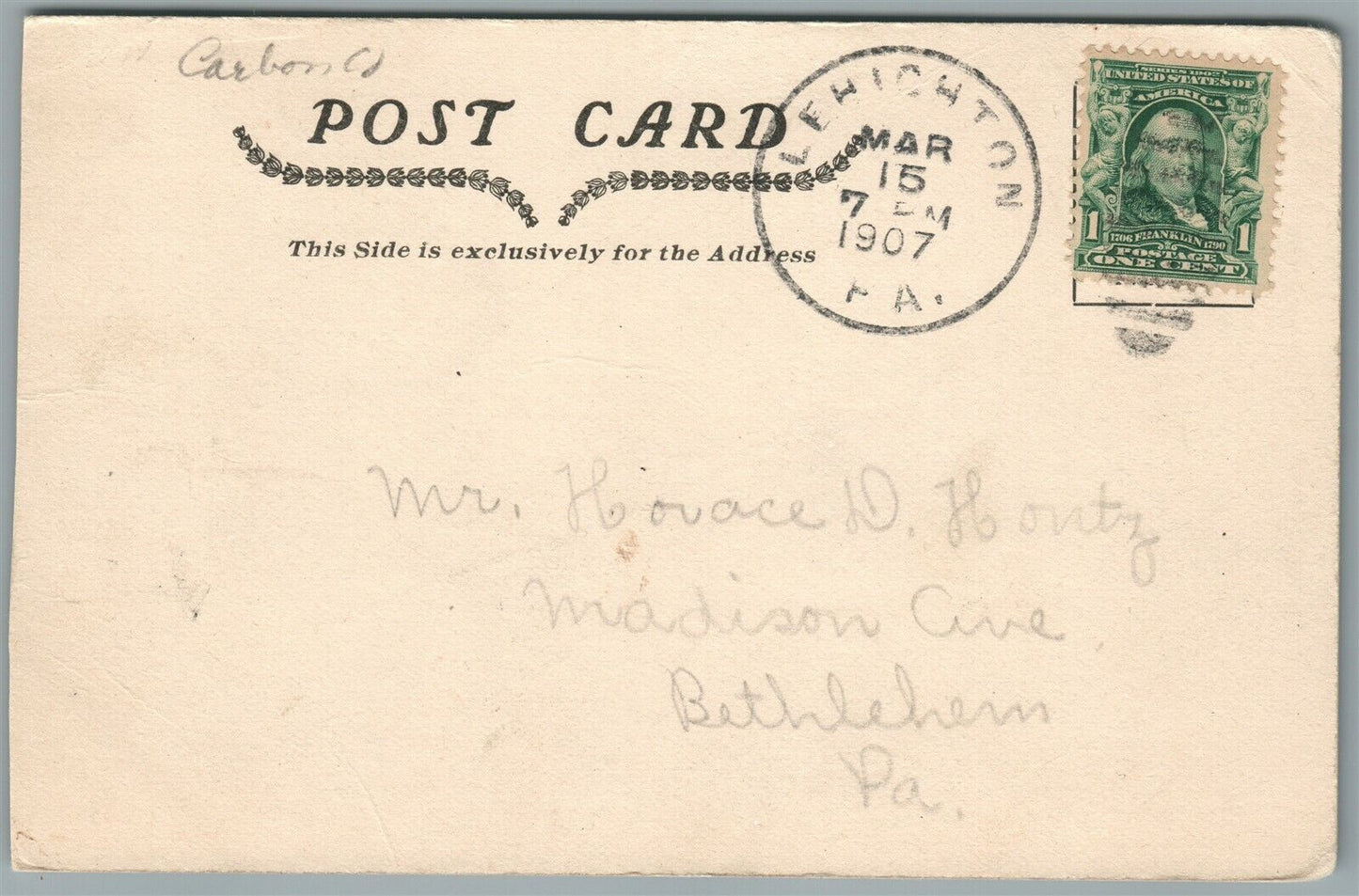 LEHIGHTON PA THIRD STREET ANTIQUE POSTCARD