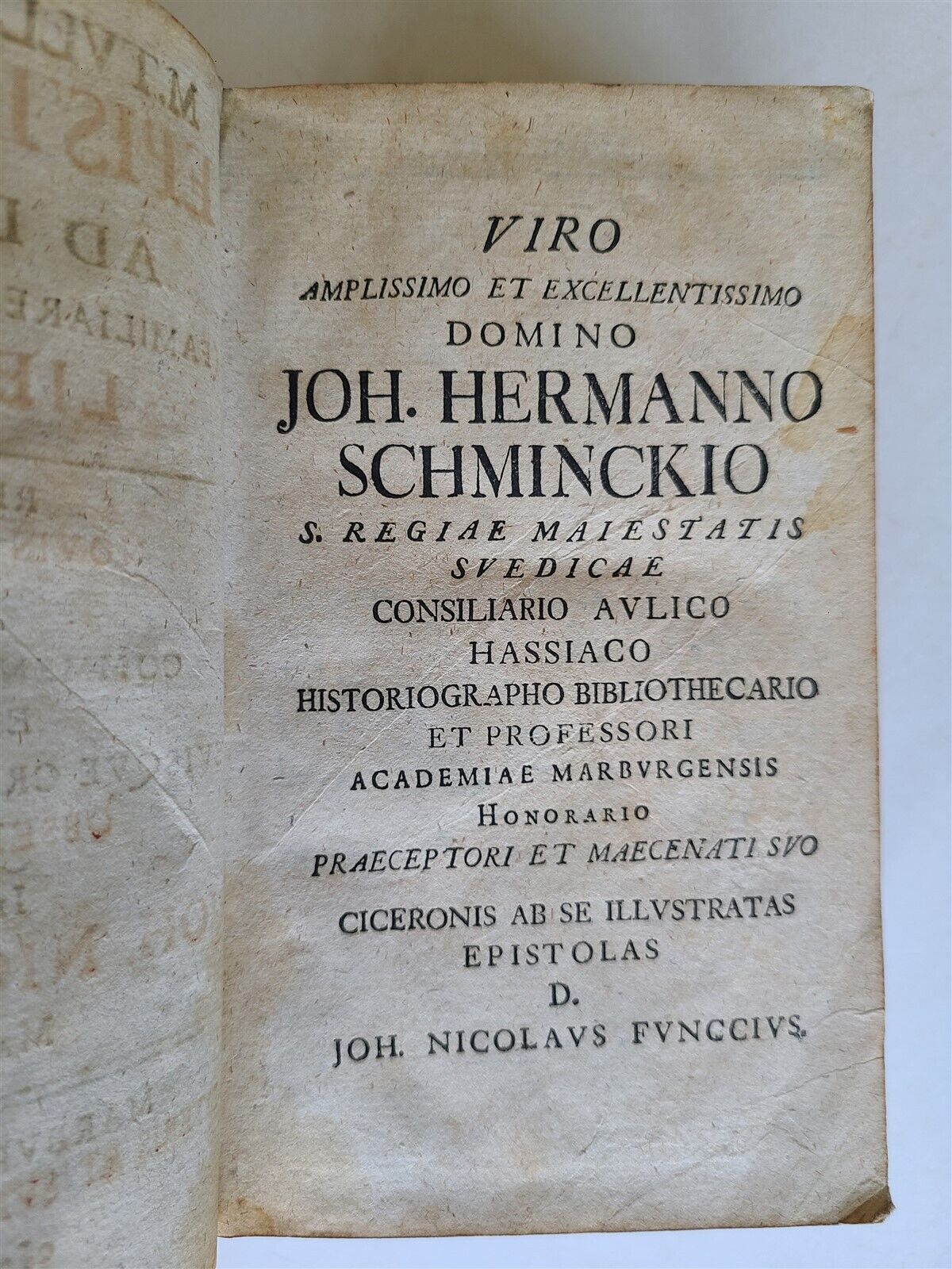 1739 CICERO EPISTOLARUM ad DIVERSOS antique M. TULLII CICERONIS