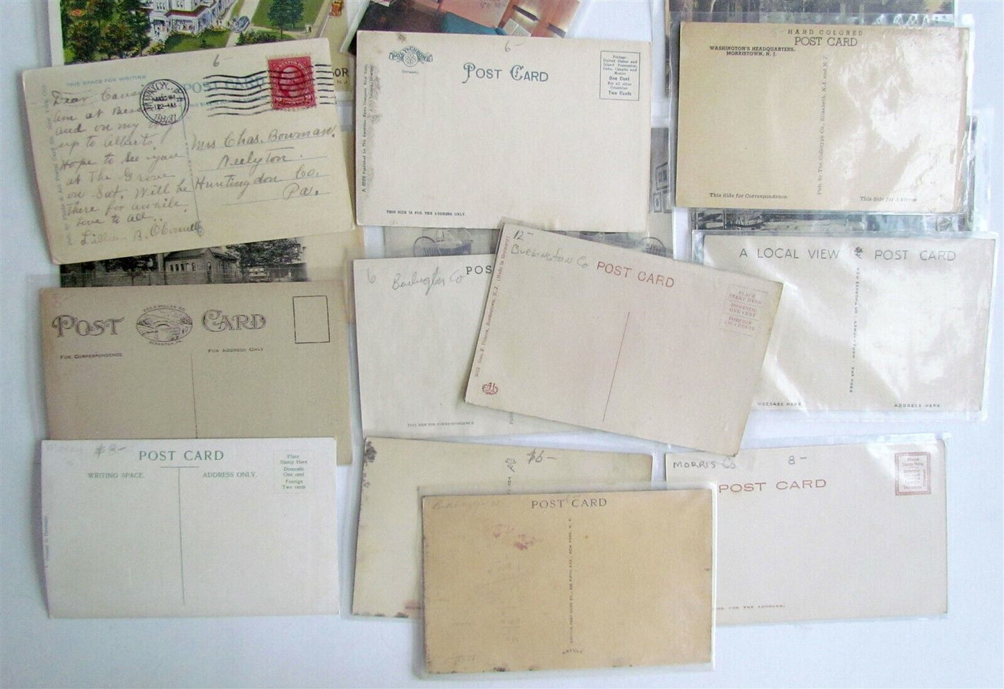NEW JERSEY NJ lot 36 ANTIQUE VINTAGE POSTCARDS BORDENTOWN MORRISTOWN WASHINGTON