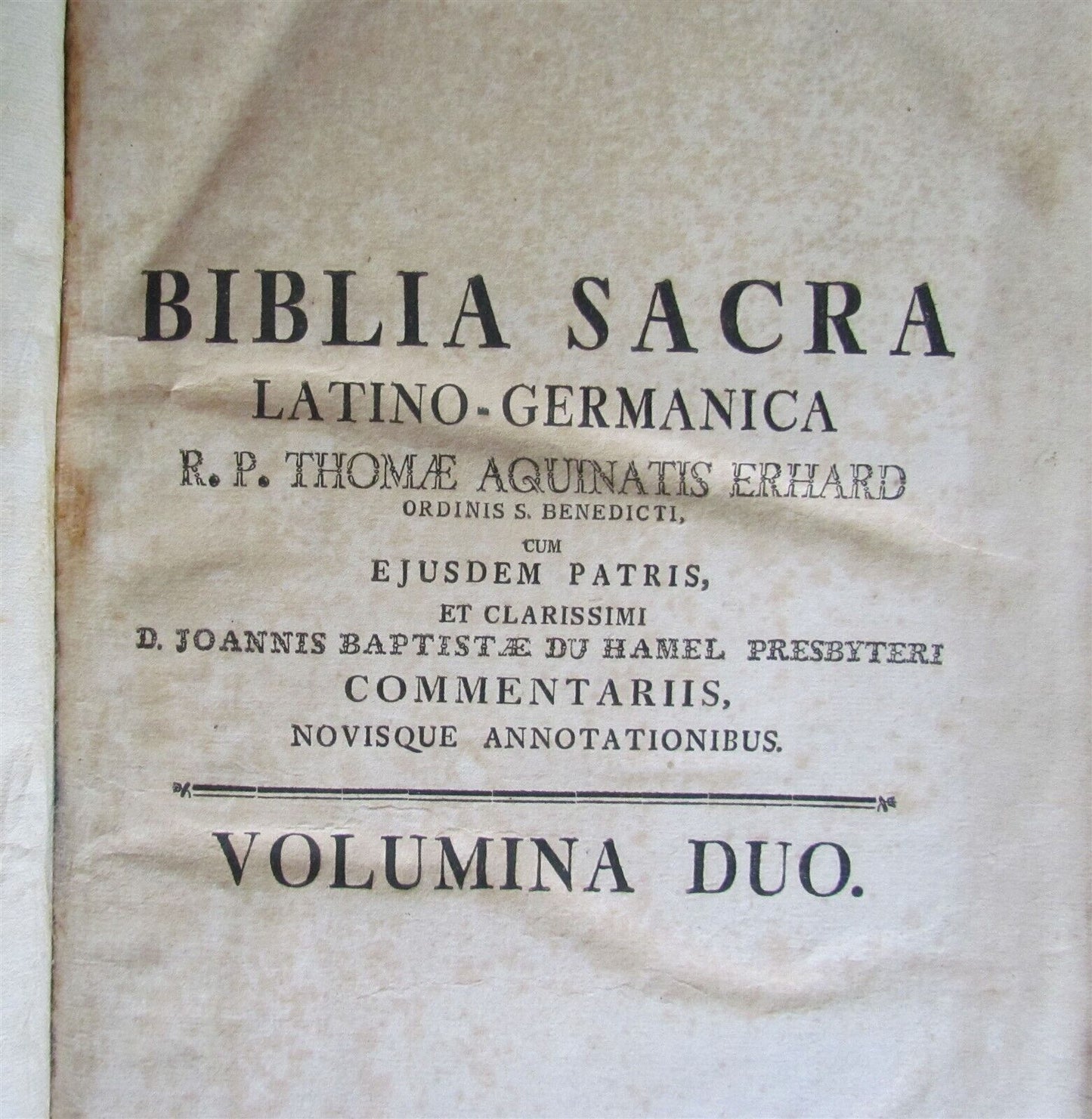 1771 BIBLE PIGSKIN MASSIVE FOLIO antique BIBLIA SACRA LATINO-GERMANICA