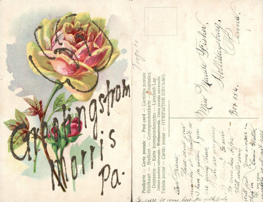 MORRIS PA GREETINGS ANTIQUE POSTCARD