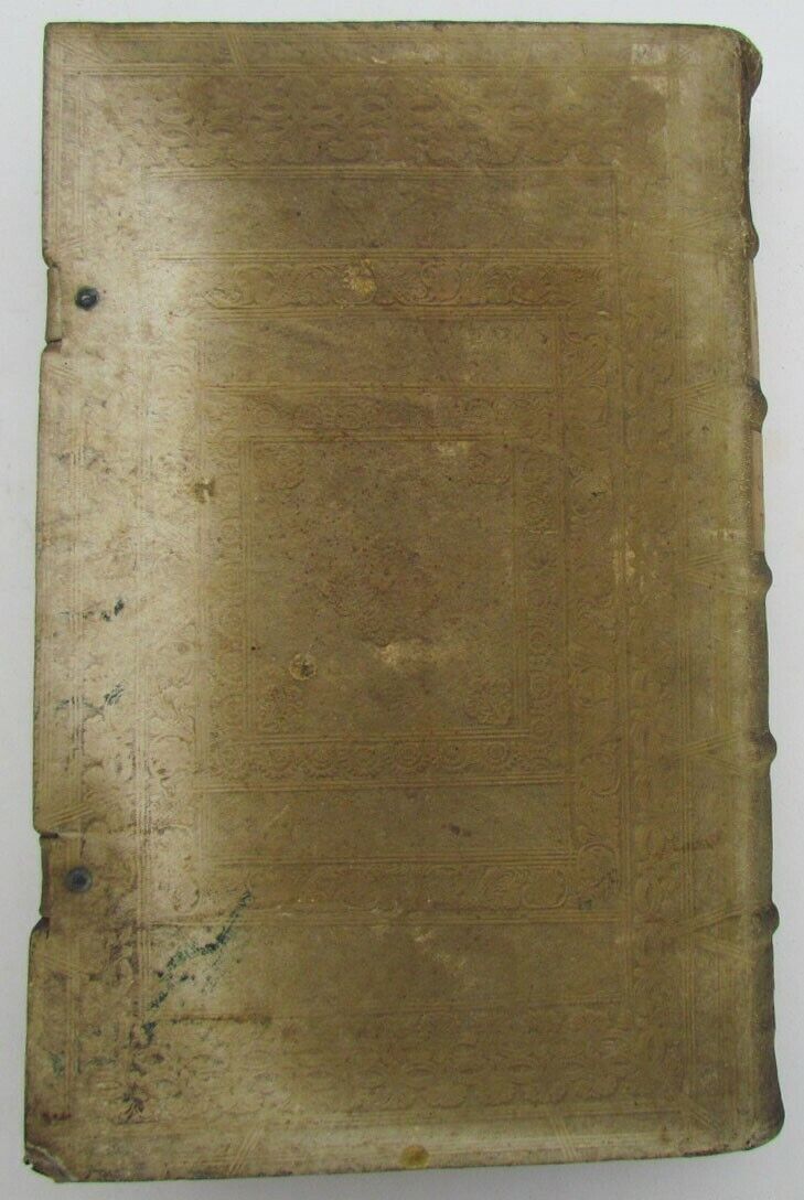 1691 BLIND-STAMPED PIGSKIN OVER WOODEN BOARDS FOLIO ANNALES ECCLESIASTICI Vol.16