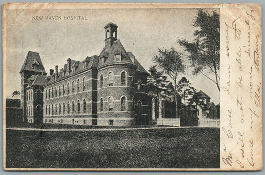 NEW HAVEN CT HOSPITAL ANTIQUE POSTCARD