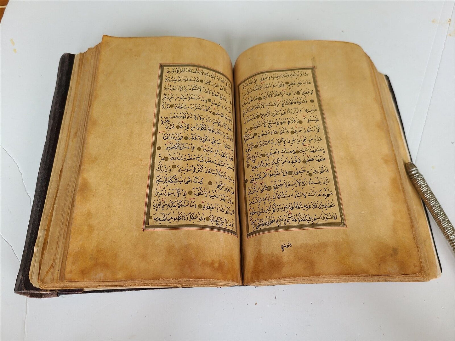 EARLY 19th century KORAN OTTOMAN MANUSCRIPT ILLUMINATED antique QURAN ISLAMIC