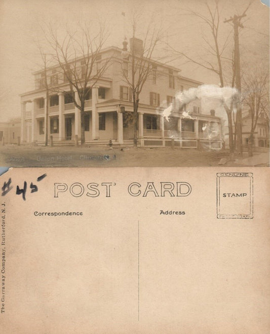 CLINTON N.J. UNION HOTEL REAL PHOTO ANTIQUE POSTCARD RPPC