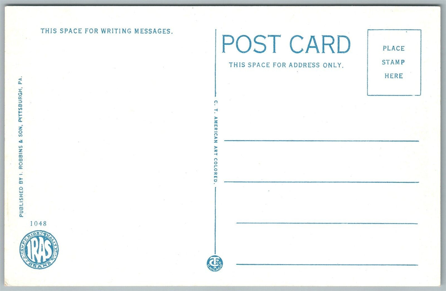 WASHINGTON PA HOTEL DINING ROOM ANTIQUE POSTCARD