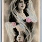 PLAYING CARD DESIGN LADY ANTIQUE REAL PHOTO POSTCARD RPPC FANTASY COLLAGE