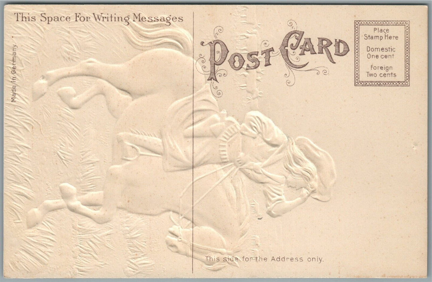 COWGIRL ANTIQUE POSTCARD