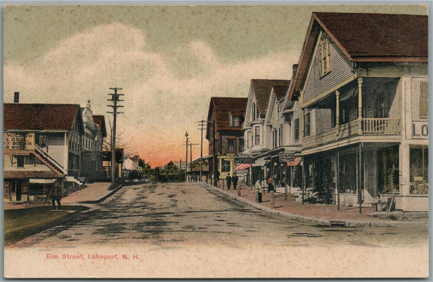 LAKEPORT NH ELM STREET ANTIQUE POSTCARD