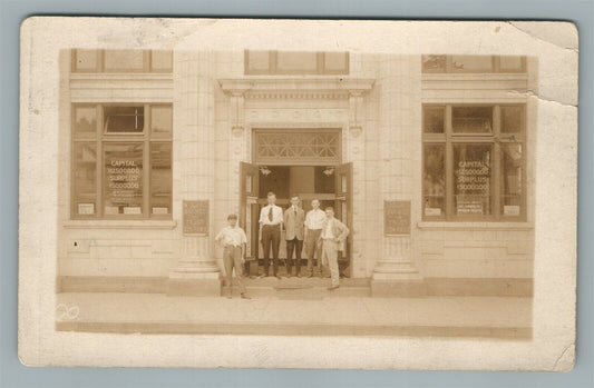 MIDLAND SAVINGS & TRUST COMPANY BANK ANTIQUE REAL PHOTO POSTCARD RPPC