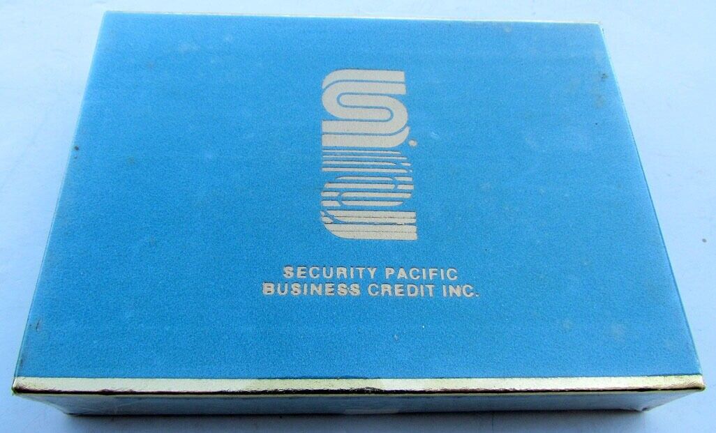 VINTAGE DOUBLE DECK PLAYING CARDS SECURITY PACIFIC BUSINESS CREDIT ADVERTISING