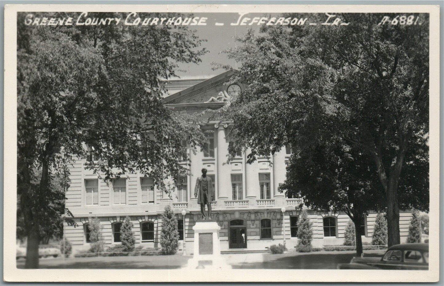 JEFFERSON IA GREENE COUNTY COURT HOUSE VINTAGE REAL PHOTO POSTCARD RPPC