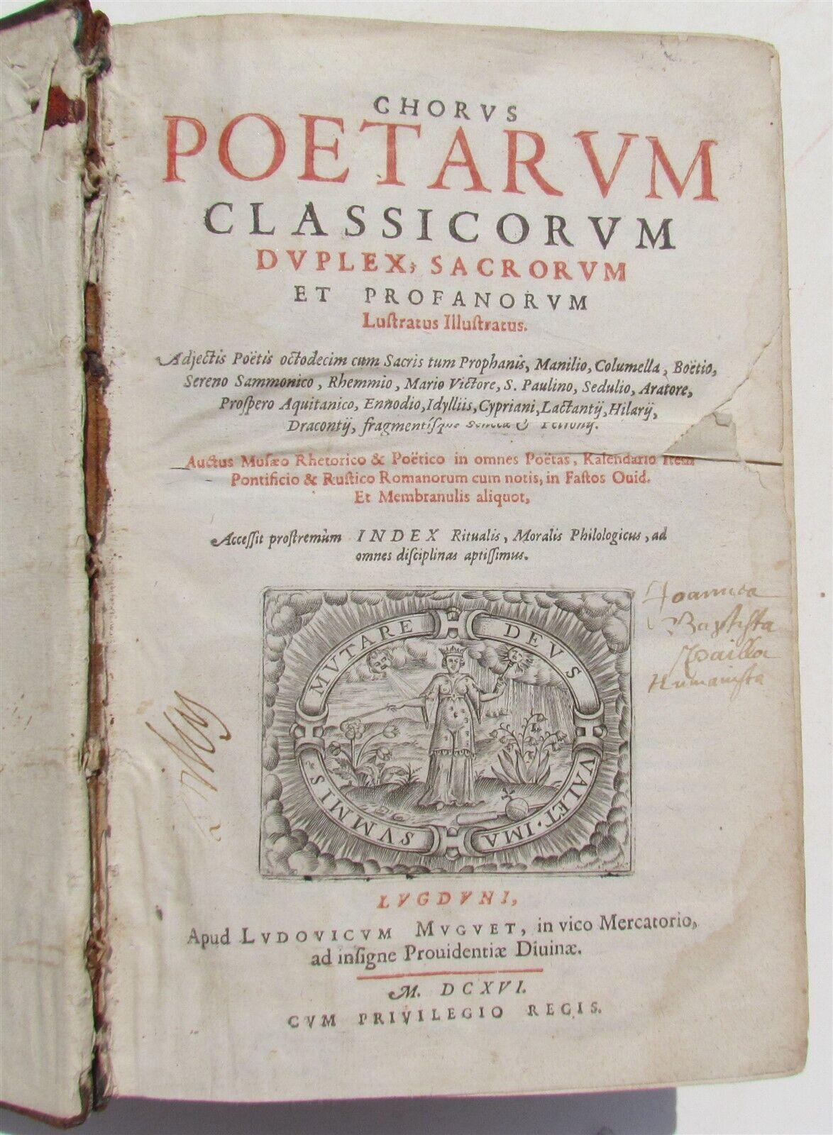 1616 LATIN POETRY ANTHOLOGY antique