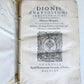 1585 DIONIS CHRYSOSTOMI ORATIONES antique VELLUM BOUND FOLIO 16th CENTURY