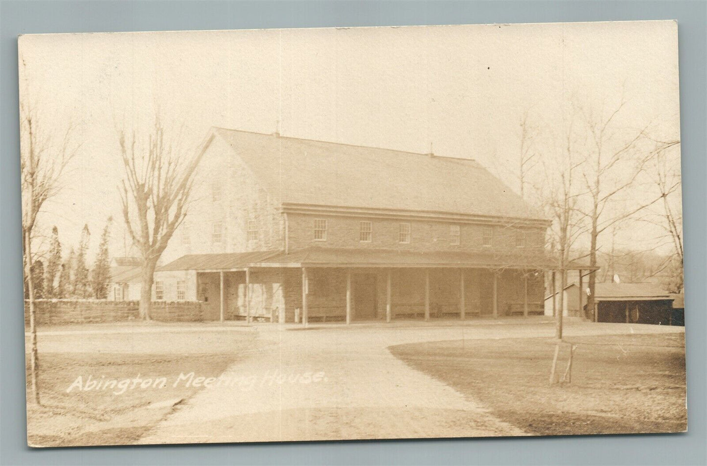 JENKINTOWN PA ABINGTON QUAKER MEETING HOUSE ANTIQUE REAL PHOTO POSTCARD RPPC