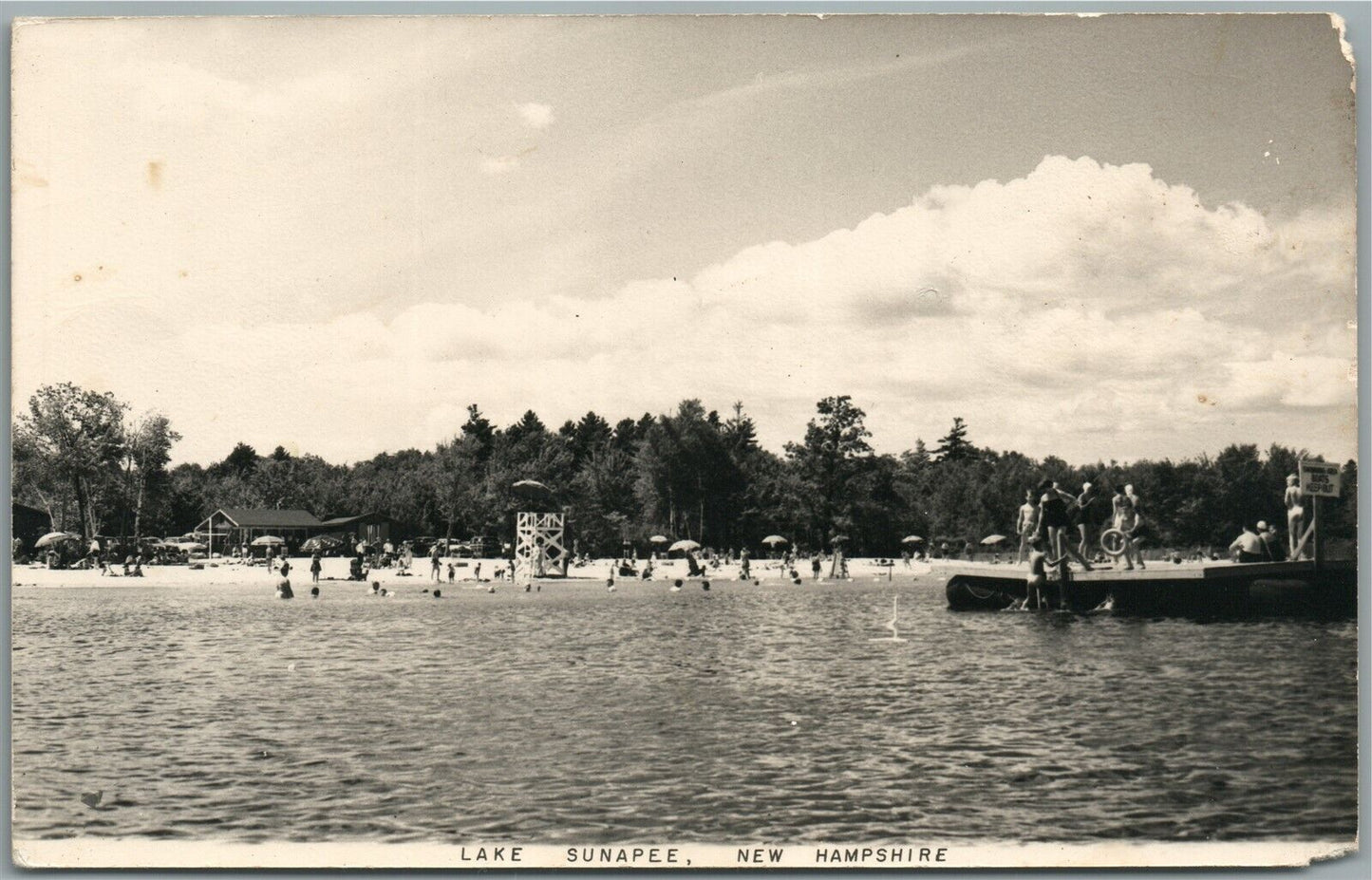 LAKE SUNAPEE NH VINTAGE REAL PHOTO POSTCARD RPPC