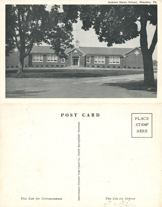 MOSELEM SPRINGS PA RICHMOND TOWNSHIP SCHOOL VINTAGE POSTCARD