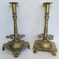 17th century RUSSIAN BRONZE PAIR of CANDLESTICKS antique RARE