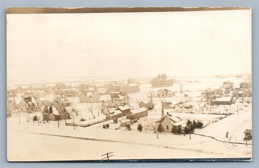 SPEARVILLE KS WINTER SCENE ANTIQUE REAL PHOTO POSTCARD RPPC