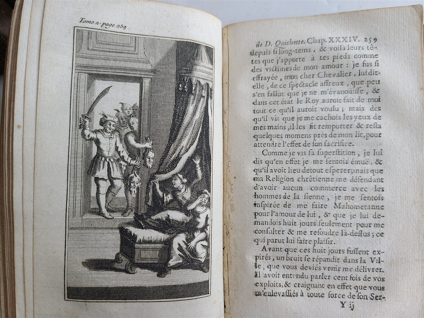 1722-1726 DON QUICHOTTE DE LA MANCHE by CERVANTES 6 VOLUMES antique ILLUSTRATED