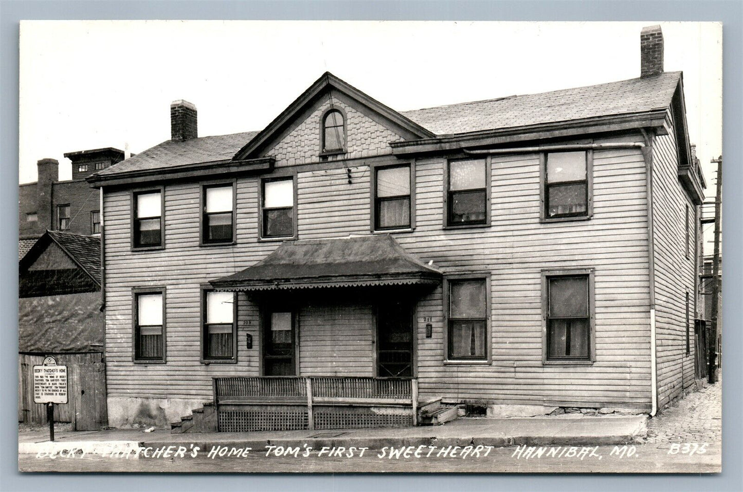 HANNIBAL MO BECKY THATCHER'S VINTAGE REAL PHOTO POSTCARD RPPC