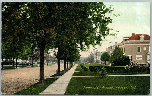 PASSAIC NJ PENNINGTON AVENUE 1910 ANTIQUE POSTCARD