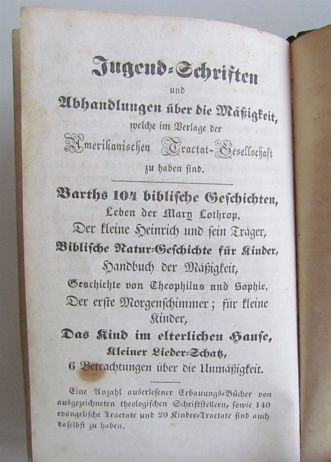 19th century RULES of LIFE ANTIQUE AMERICANA NEW YORK in GERMAN LANGUAGE