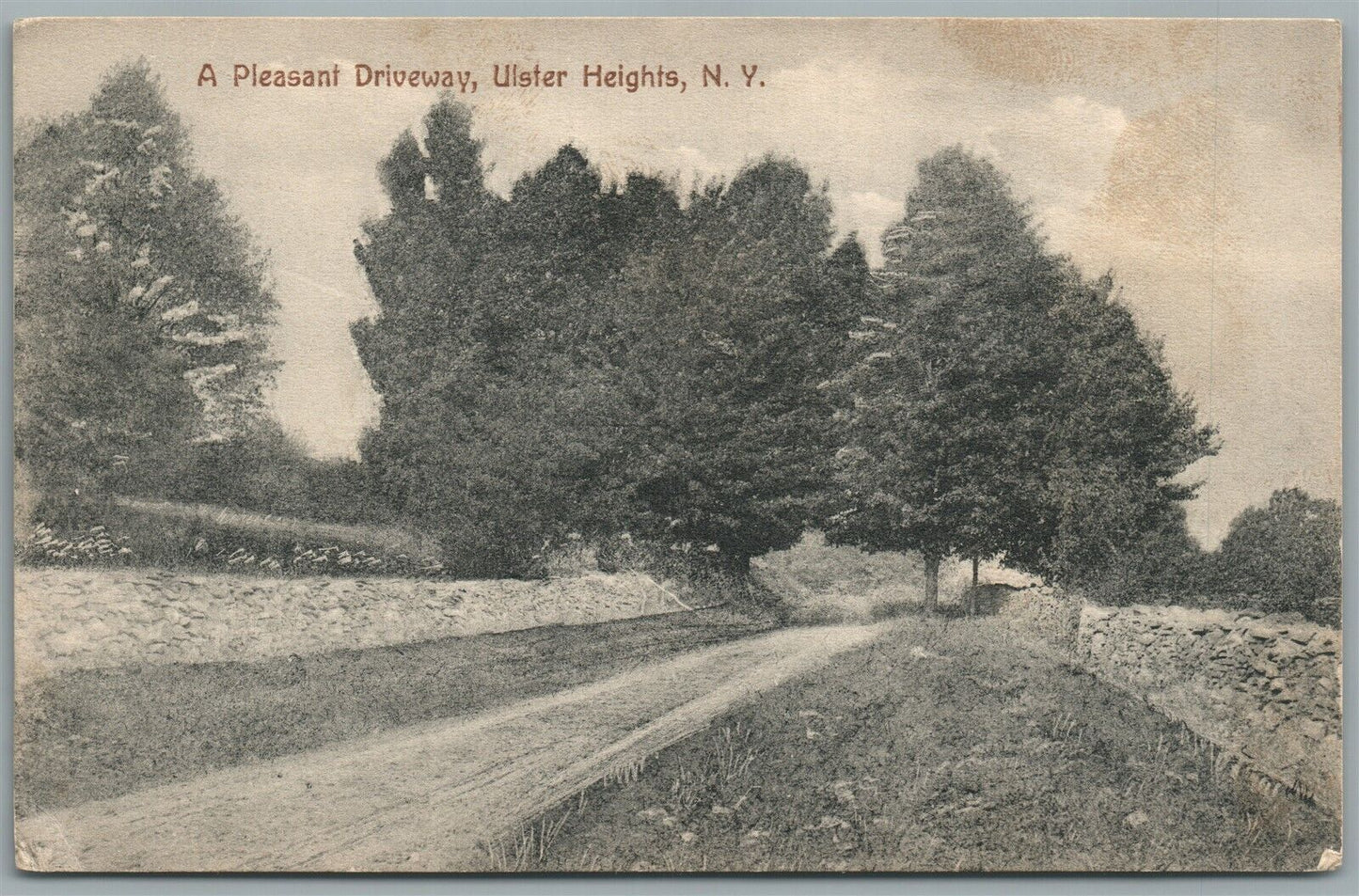 ULSTER HEIGHTS NY PLEASANT DRIVEWAY ANTIQUE POSTCARD