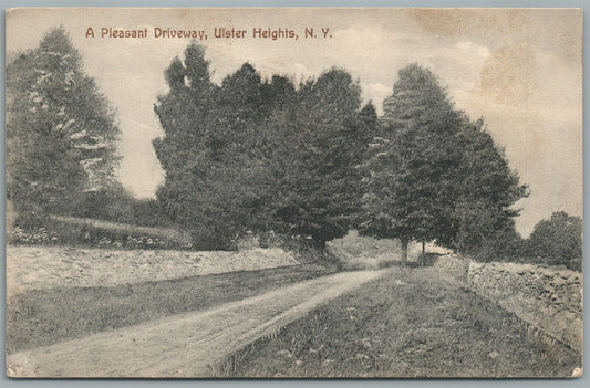 ULSTER HEIGHTS NY PLEASANT DRIVEWAY ANTIQUE POSTCARD