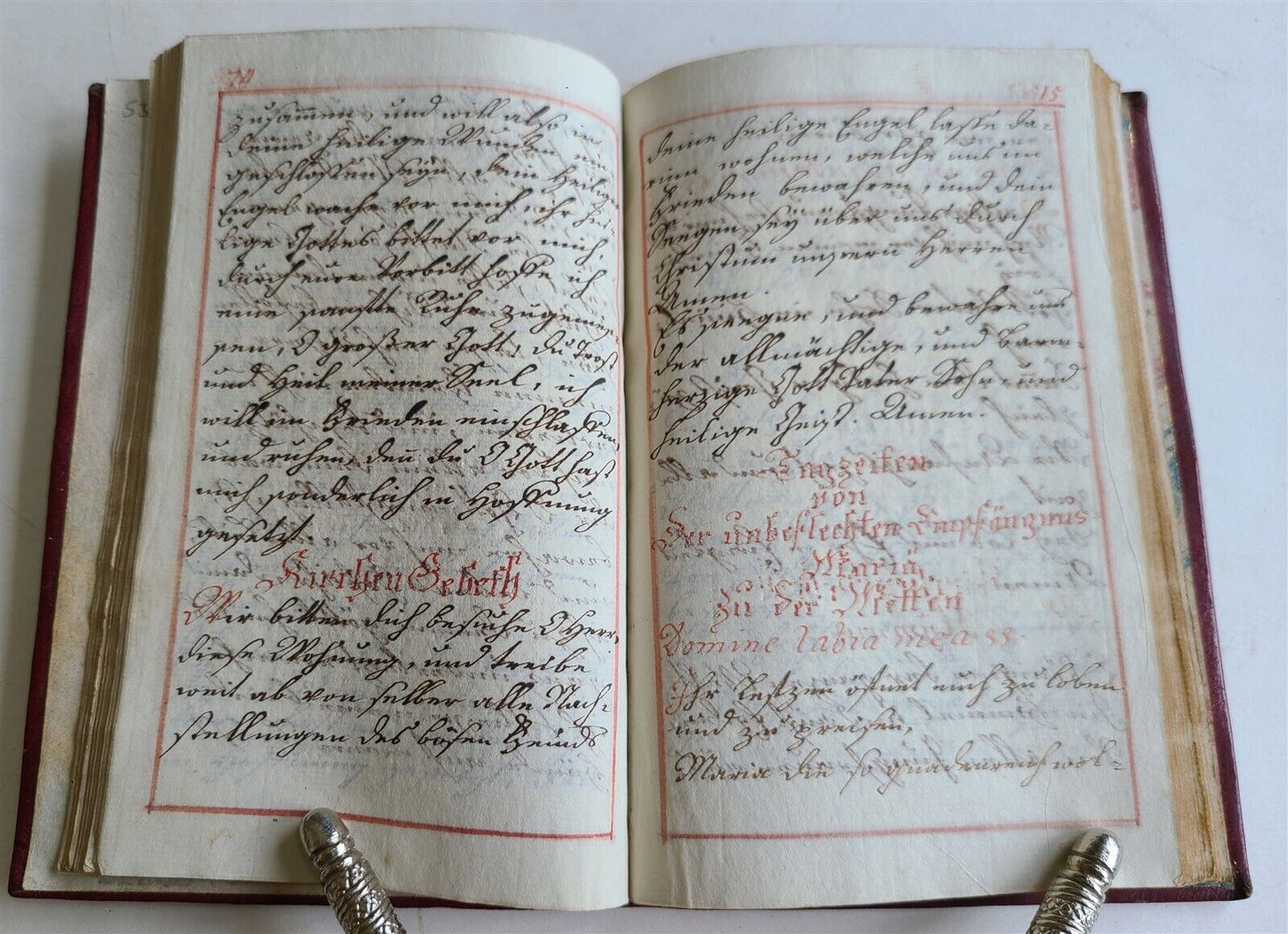 1800s GERMAN MANUSCRIPT PRAYER BOOK antique HANDWRITTEN fine morocco binding