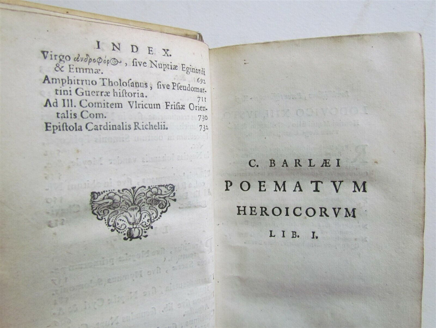 1645 POETRY by Caspar Barlaeus ANTIQUE VELLUM BOUND 17th CENTURY