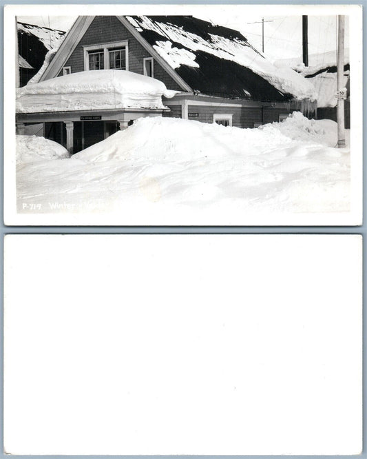 VALDEZ AK US SIGNAL CORPS WINTER SCENE VINTAGE REAL PHOTO POSTCARD RPPC