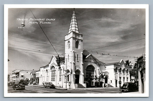 MIAMI FL TRINITY METHODIST CHURCH VINTAGE REAL PHOTO POSTCARD RPPC