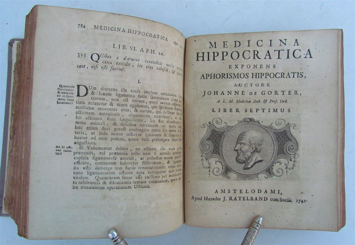 1739 MEDICINA HIPPOCRATICA by JOHANNE de GORTER antique MEDICAL