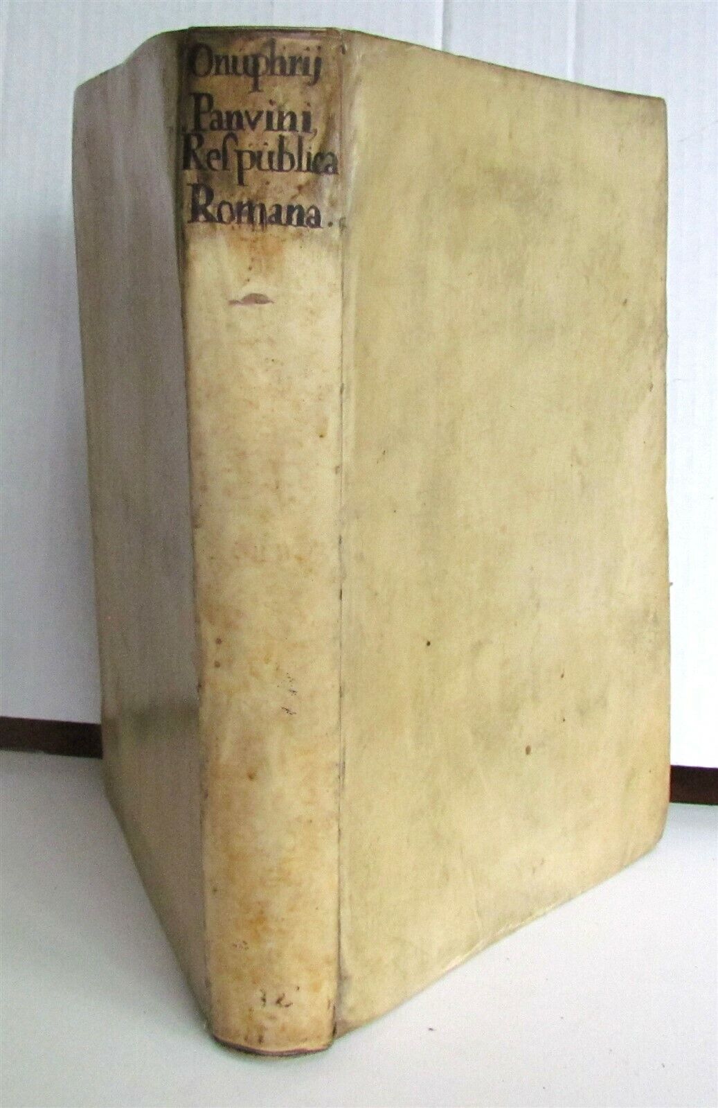 1597 ROMAN REPUBLIC COMMENTARY antique vellum bound FOLIO by Onuphrius Panvinius