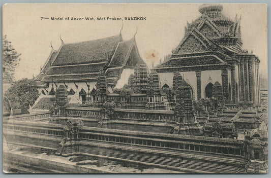 THAILAND BANGKOK WAT PRAKEO MODEL OF ANKOR WAT ANTIQUE POSTCARD