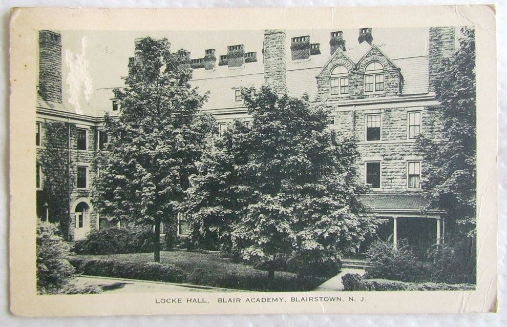 LOCKE HALL BLAIR ACADEMY BLAIRSTOWN N.J. 1942 VINTAGE POSTCARD