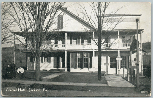 JACKSON PA CENTRAL HOTEL ANTIQUE POSTCARD