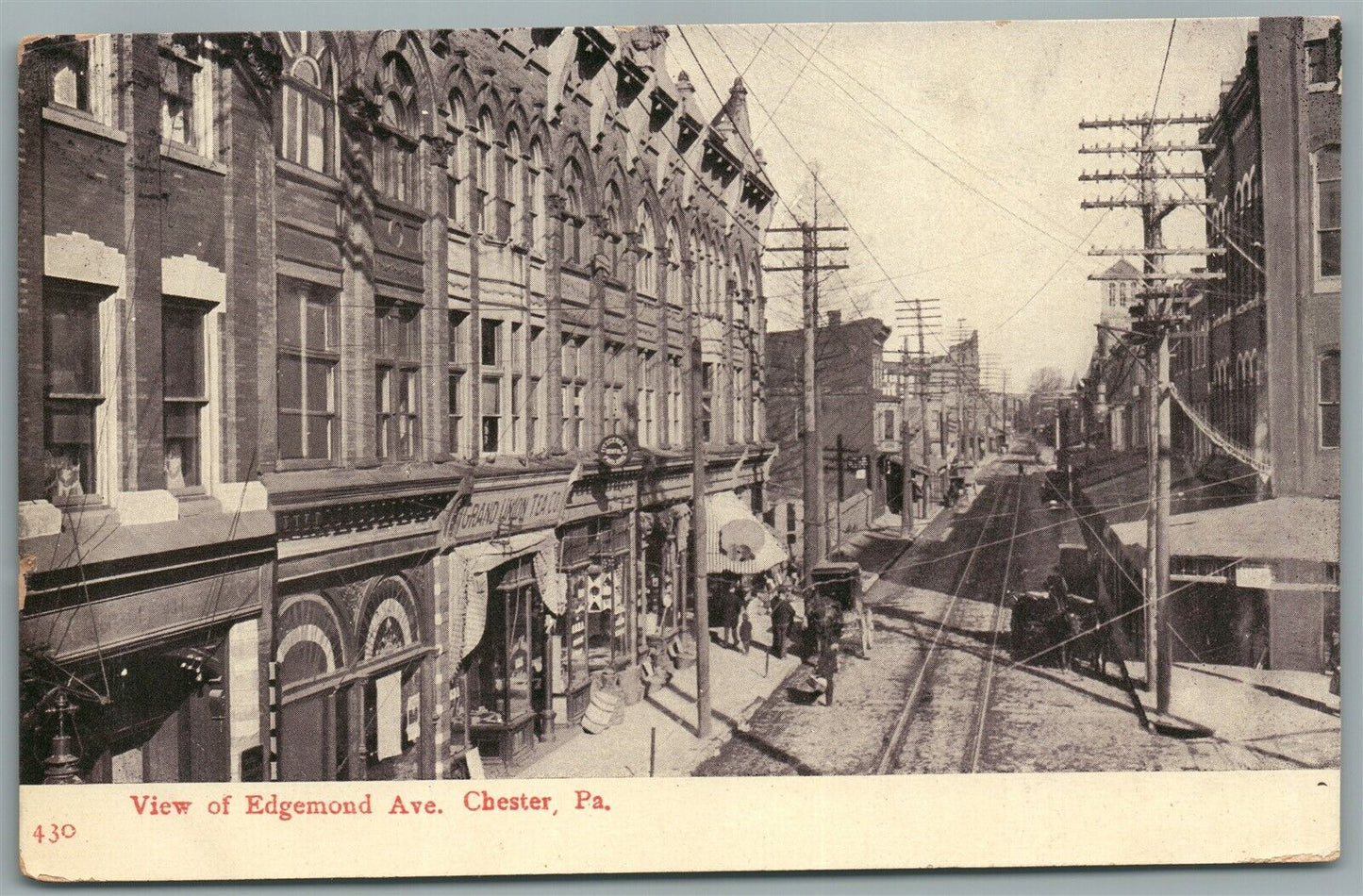 CHESTER PA EDGEMOND AVENUE ANTIQUE POSTCARD
