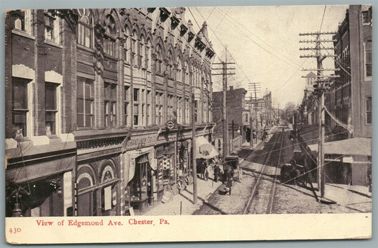 CHESTER PA EDGEMOND AVENUE ANTIQUE POSTCARD