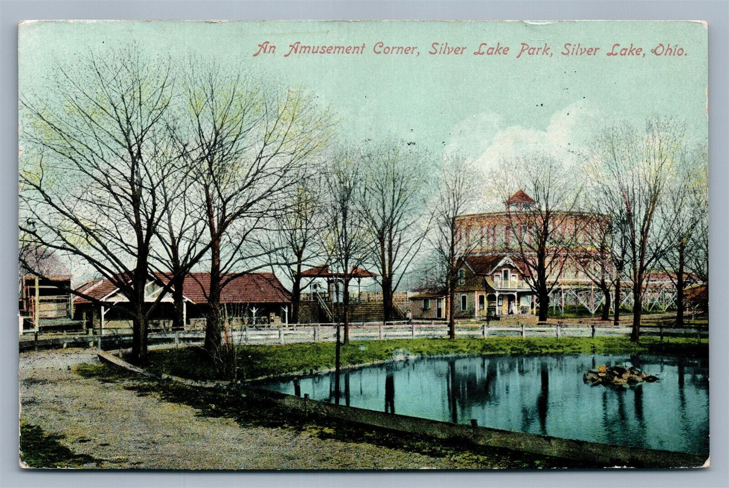 SILVER LAKE OH AMUSEMENT PARK 1910 ANTIQUE POSTCARD