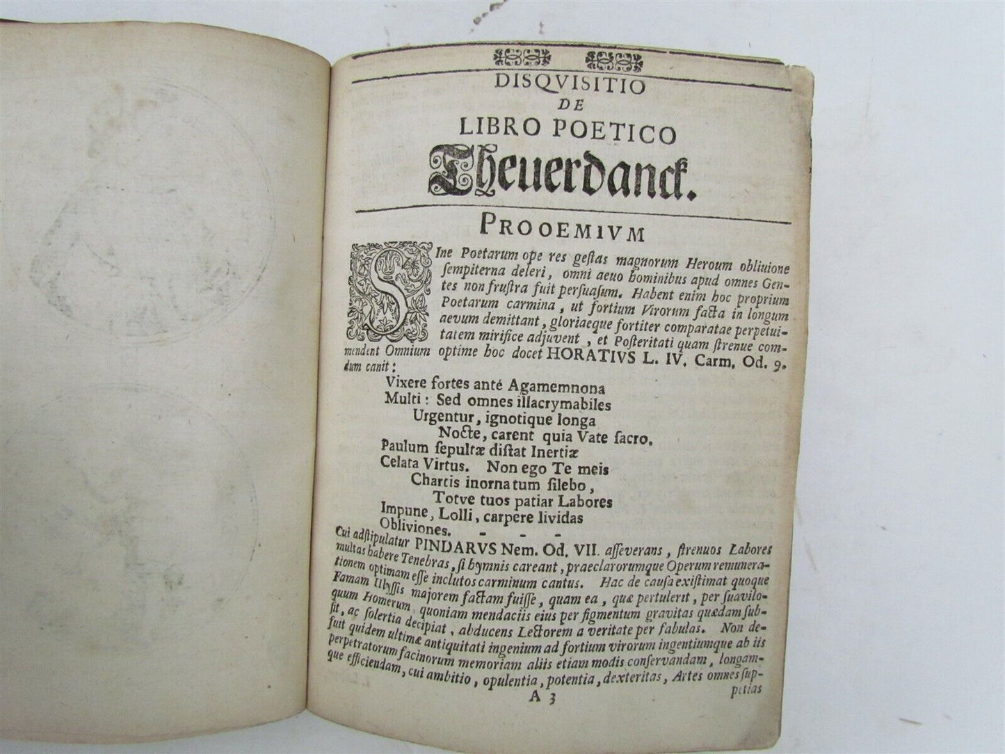 1737 Disquisitio de Inclyto Libro Poetico I.KOELERO antique