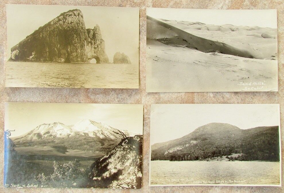 LOT OF 4 RPPC CALIFORNIA VIEWS VINTAGE REAL PHOTO POSTCARDS