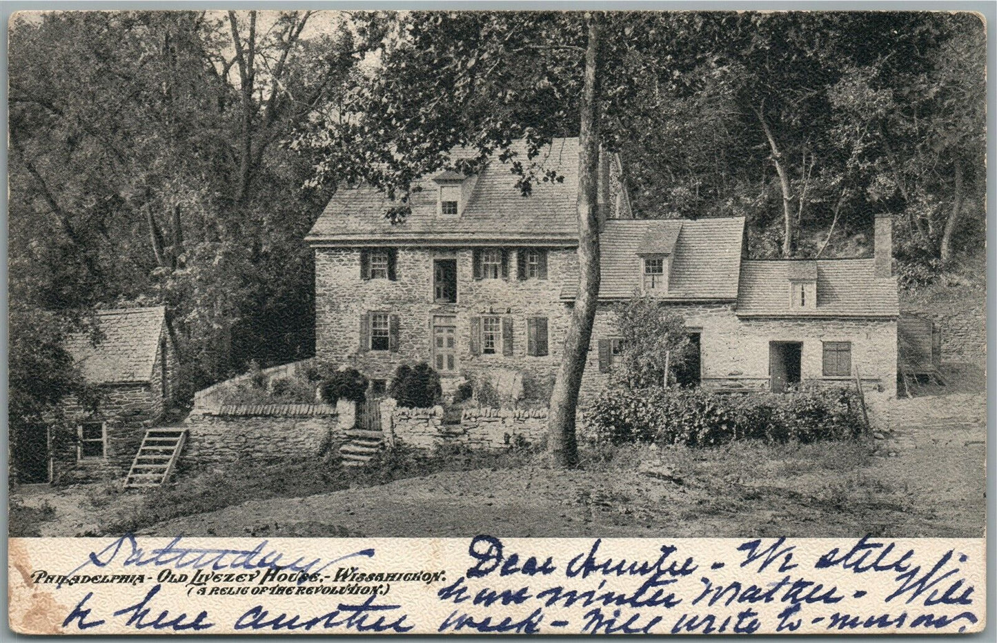 PHILADELPHIA PA OLD LIVEZEY HOUSE WISSAHICKON ANTIQUE POSTCARD