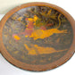 ORIENTAL HUNTING LIONS SCENE PAPER MACHE HAND PAINTED LACQUER BOWL antique