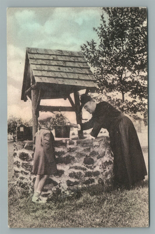 WILLIAMSTOWN NJ ST.MARY'S CHURCH WELL ANTIQUE POSTCARD